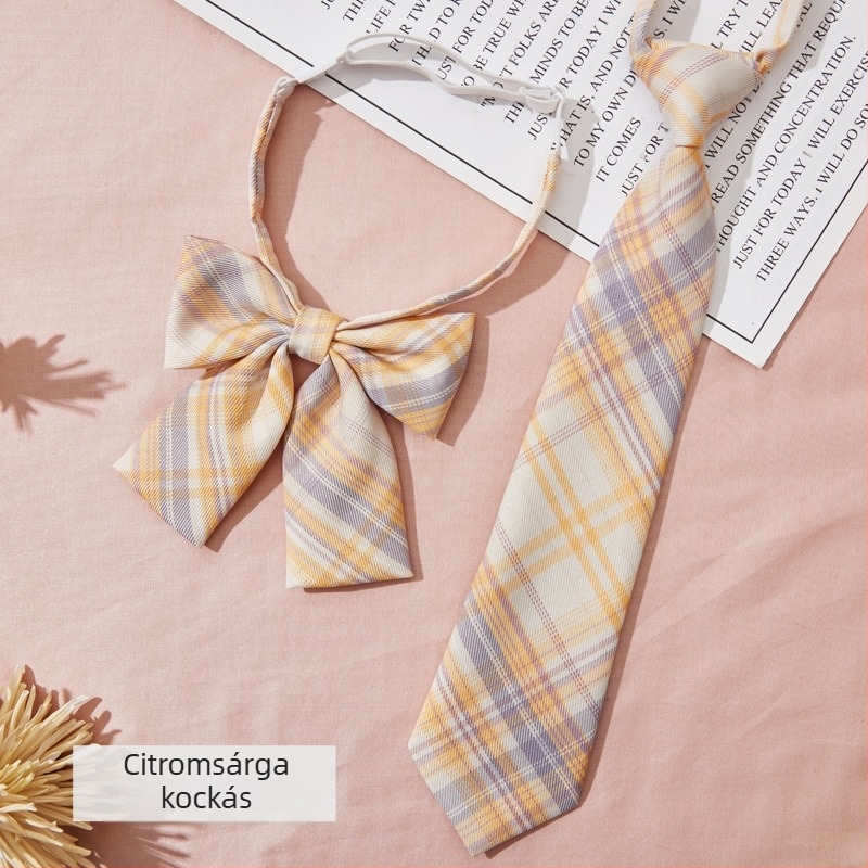 Nyakkendő csipesz kockás mintával, páros stílus, felnőtteknek, nyakkendő virág dísz