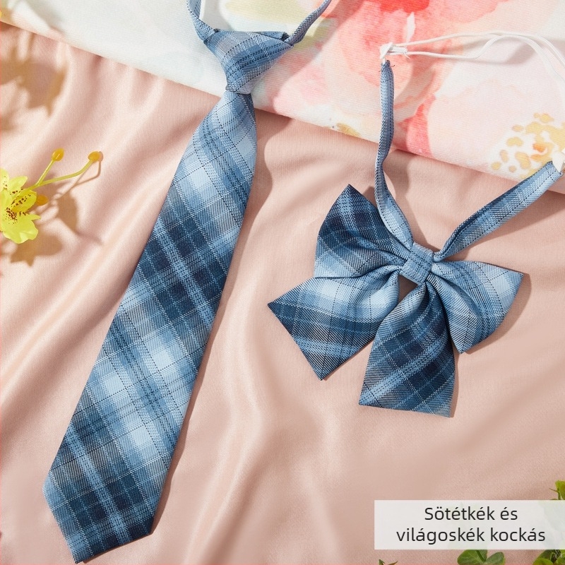 Nyakkendő csipesz kockás mintával, páros stílus, felnőtteknek, nyakkendő virág dísz