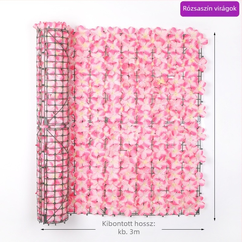 Kültéri használatra tervezett műanyag és poliészter növényzet kerítéshez – reliefes kivitel; típus: kerítés szimulált levelei; fajták: pothos, borostyán, rattan; alkalmas kültéri terekre, fotózásra és otthoni dekorációhoz.