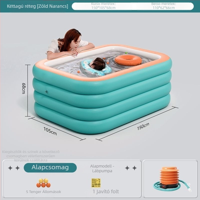 Zhilan felfújható gyerekmedence – beltéri és kültéri használat, fürdőmedence gyermekeknek