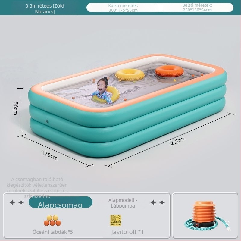 Zhilan felfújható gyerekmedence – beltéri és kültéri használat, fürdőmedence gyermekeknek