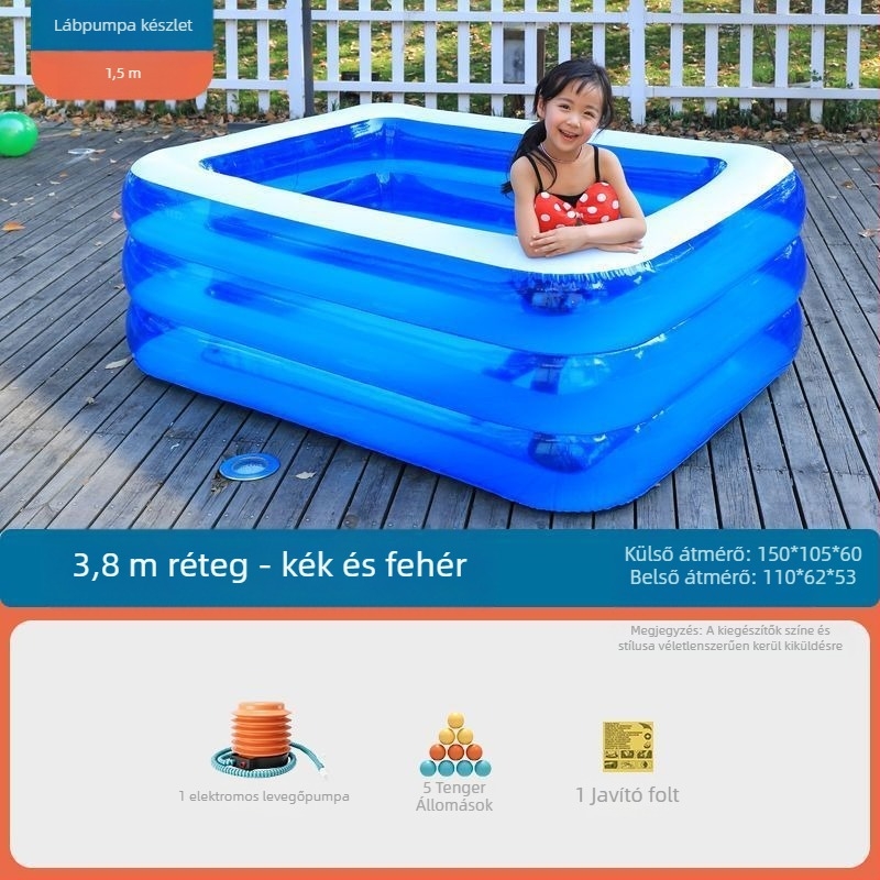 Zhilan felfújható gyerekmedence – beltéri és kültéri használat, fürdőmedence gyermekeknek