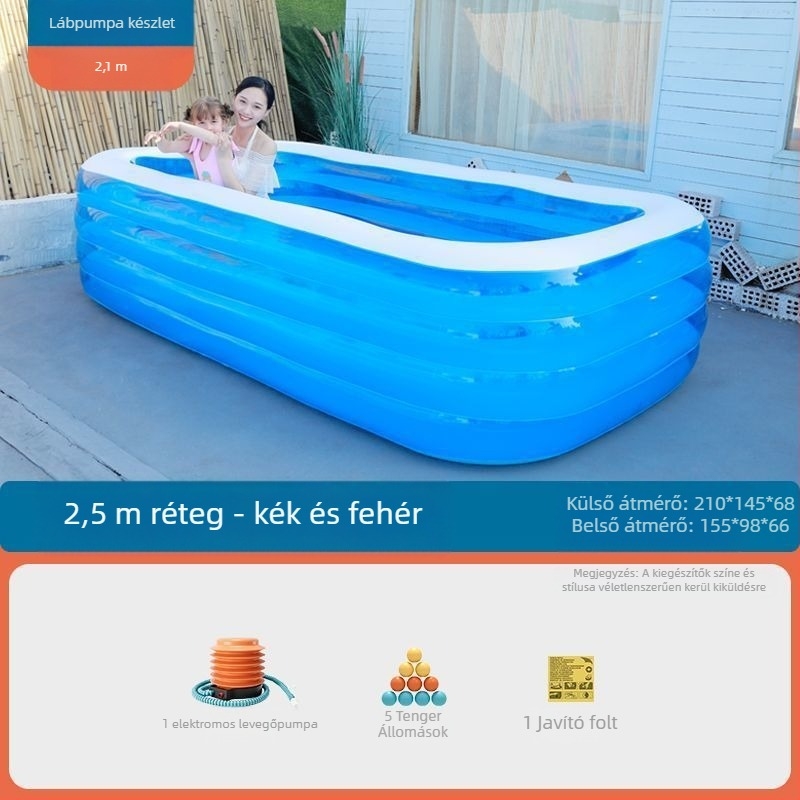 Zhilan felfújható gyerekmedence – beltéri és kültéri használat, fürdőmedence gyermekeknek