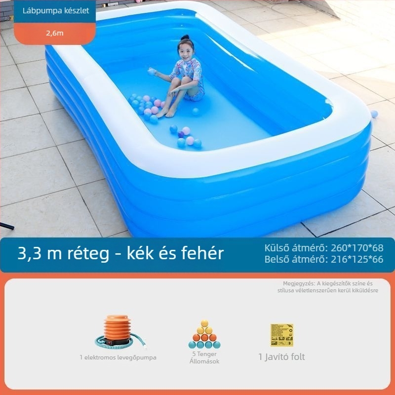 Zhilan felfújható gyerekmedence – beltéri és kültéri használat, fürdőmedence gyermekeknek