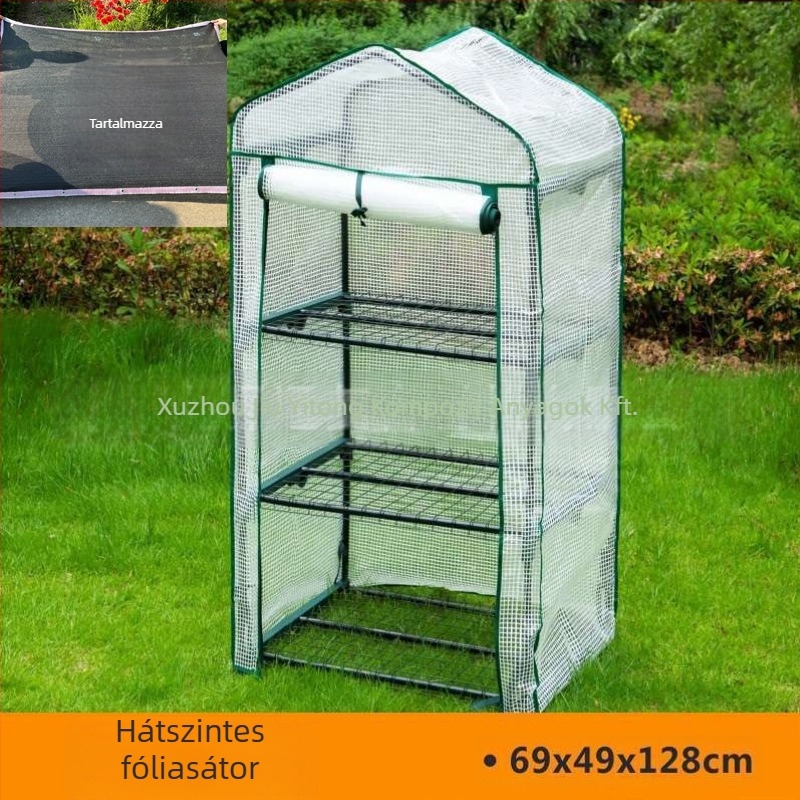 Kültéri üvegház zöldségek és virágok számára árnyékolással, esőállósággal és szigeteléssel erkélyre és kertbe