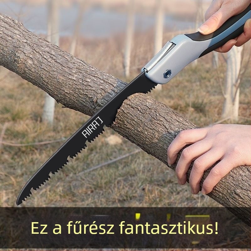 Összecsukható kézi fűrész acél pengével, faanyaghoz — német húzófűrész-stílus