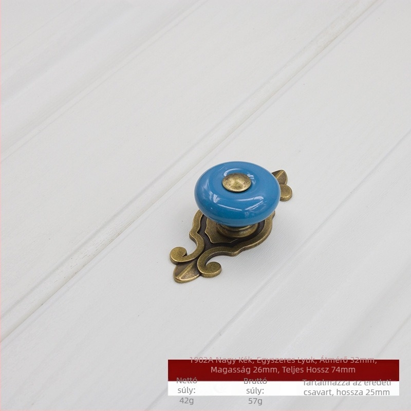 Kerek kerámia szekrényajtó és fiók fogantyú alapzattal, modern minimalista stílus.