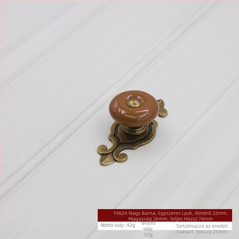 Kerek kerámia szekrényajtó és fiók fogantyú alapzattal, modern minimalista stílus.