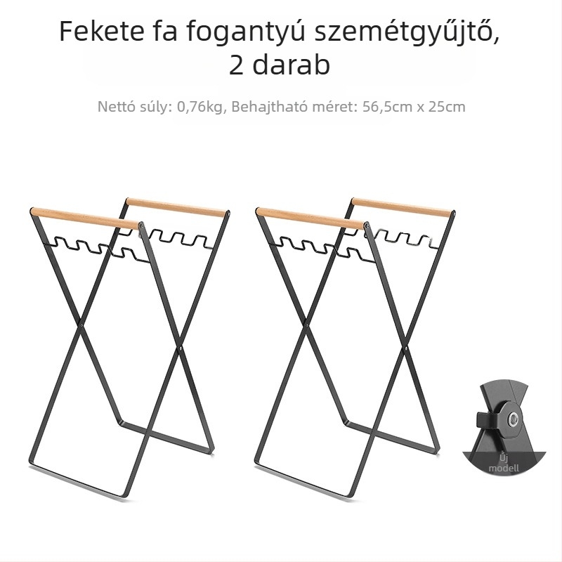 Összecsukható kültéri szemetesállvány zacskótartóval, 100% új műanyag anyag