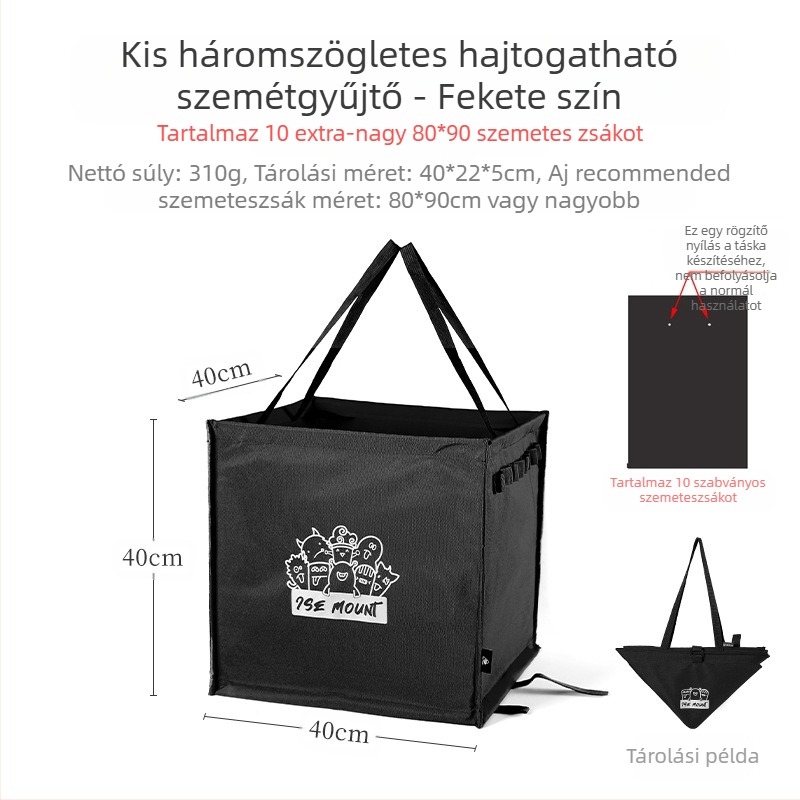 Összecsukható kültéri szemetesállvány zacskótartóval, 100% új műanyag anyag