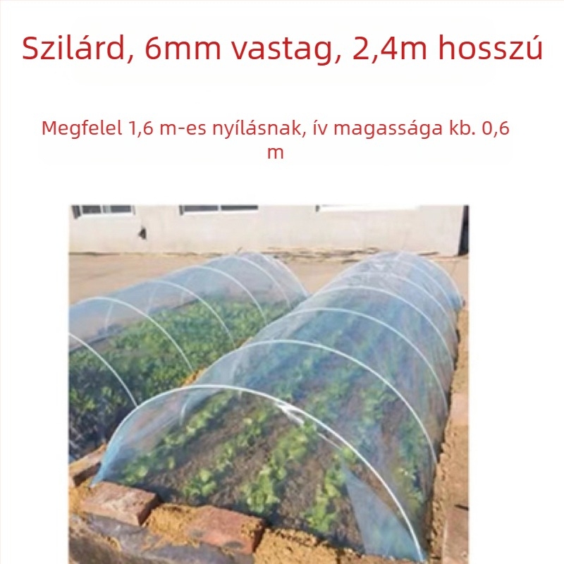 Erkélyre való zöldségtermesztő ív-keret üvegházi műanyag fóliával, univerzális modell, 2024-ben megjelent