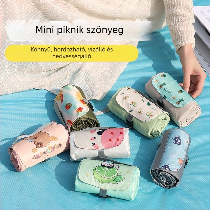 Isdan mini piknik szőnyeg, nylonból, 250 g, 20D vízálló anyag, modell YSD-80626, összecsukható kemping és kültéri használatra, nedvességálló 2000M+-ig