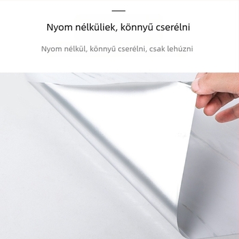 Öntapadós PET falmatrica, imitált márvány mintával, olaj- és hőálló, konyhai faldekoráció