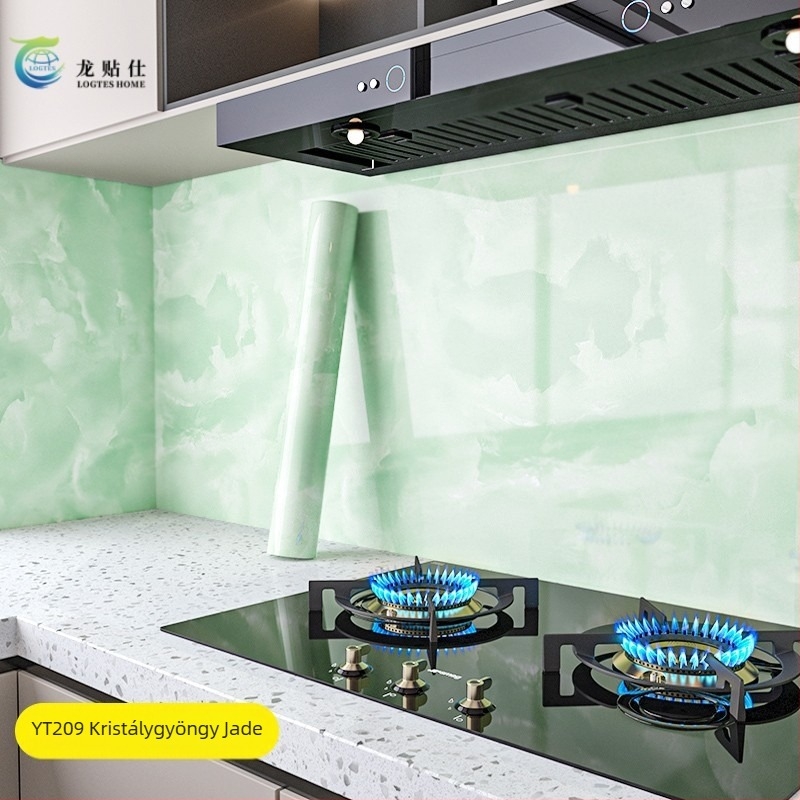 Öntapadós PET falmatrica, imitált márvány mintával, olaj- és hőálló, konyhai faldekoráció