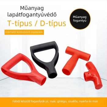 T- és D-típusú ásónyél vastagított műanyag fejjel és fa nyéllel, mezőgazdasági eszközökhöz