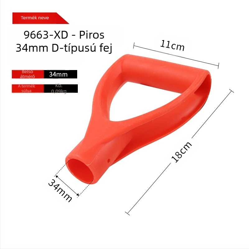 T- és D-típusú ásónyél vastagított műanyag fejjel és fa nyéllel, mezőgazdasági eszközökhöz