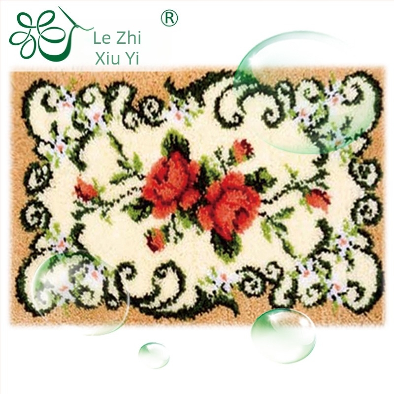 Képregény motívummal díszített, négyzet alakú szőnyegpárna, akril szálak, kézi mosás, alkalmas nappalira, hálószobára, dolgozószobára, étterembe, előszobára, erkélyre