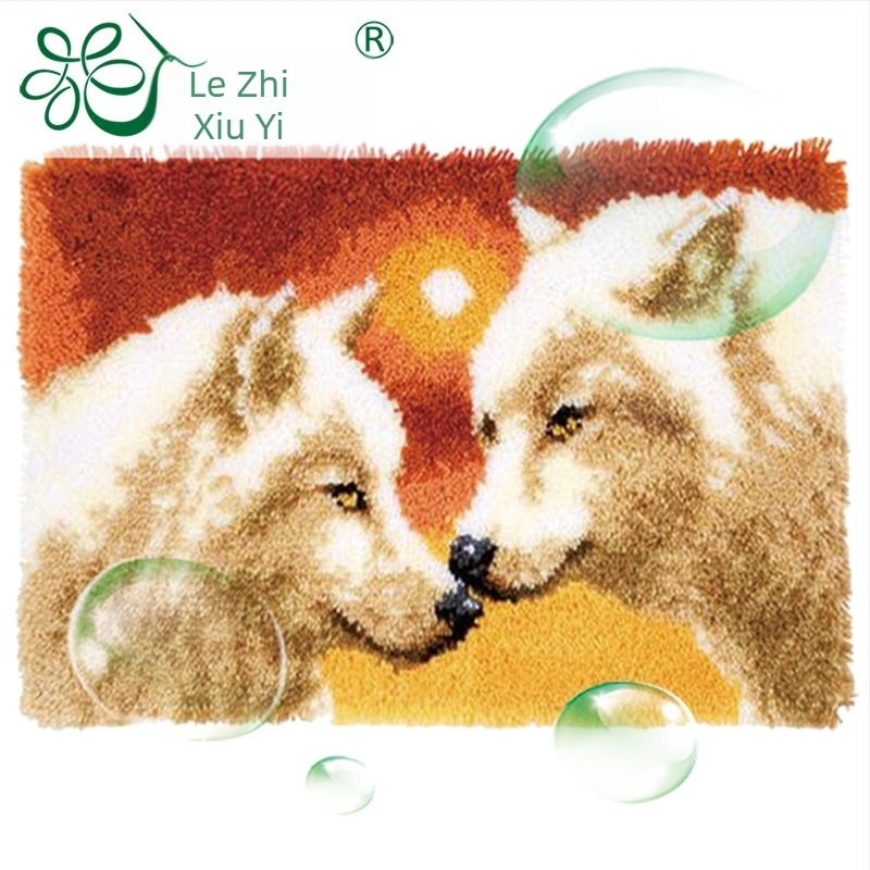 Képregény motívummal díszített, négyzet alakú szőnyegpárna, akril szálak, kézi mosás, alkalmas nappalira, hálószobára, dolgozószobára, étterembe, előszobára, erkélyre