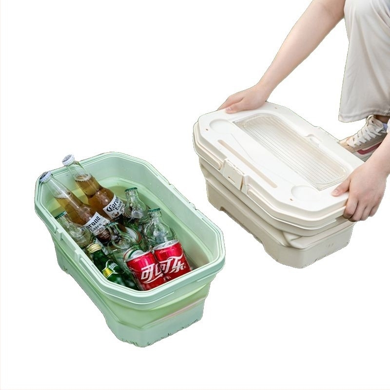 Összecsukható tároló doboz kültéri kempingezéshez, hordozható autócsomagtartó rendező, nagy kapacitású