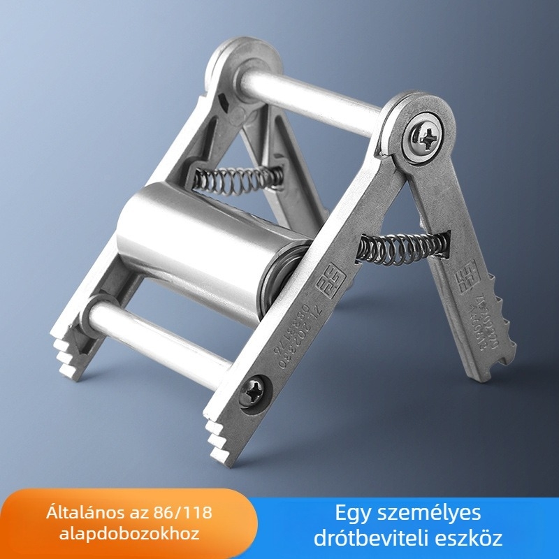 Vezetékek behúzására szolgáló threading eszköz egysoros görgővel és konnektorhoz való kiegészítővel