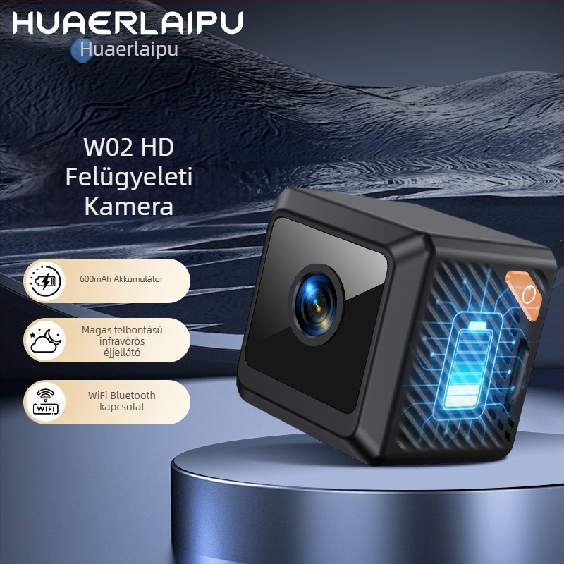 W02 akciókamera 1080p videóval, 140° széles látószög, éjszakai látás, WiFi és Bluetooth.