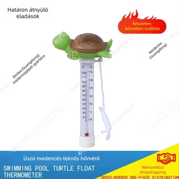 Felfújható medencés hőmérő teknősbékás rajzfilmmel, otthoni használatra, műanyag ház, modell YC-WDJ06, Clearspring/Cassin, Guangdong-i eredetű, hőmérséklet-mérés