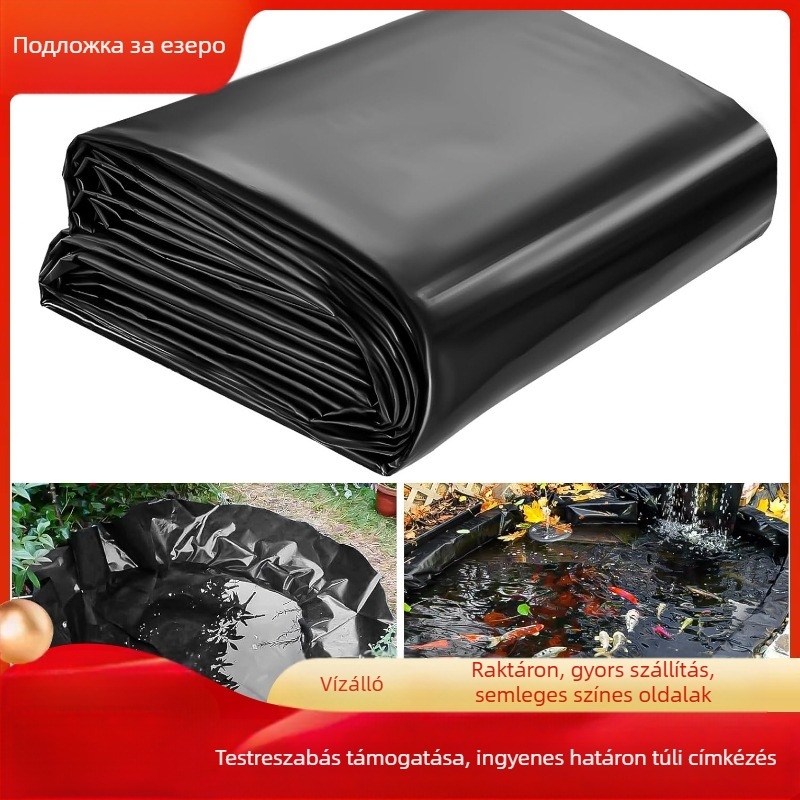 Fekete, összecsukható HDPE-geomembrán 0,2 mm halastóhoz, szivárgás elleni védelem