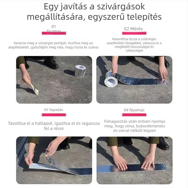 Butyl vízálló szivárgás elleni szalag sík tetőjű házak színes acéllemezes tetőkhöz