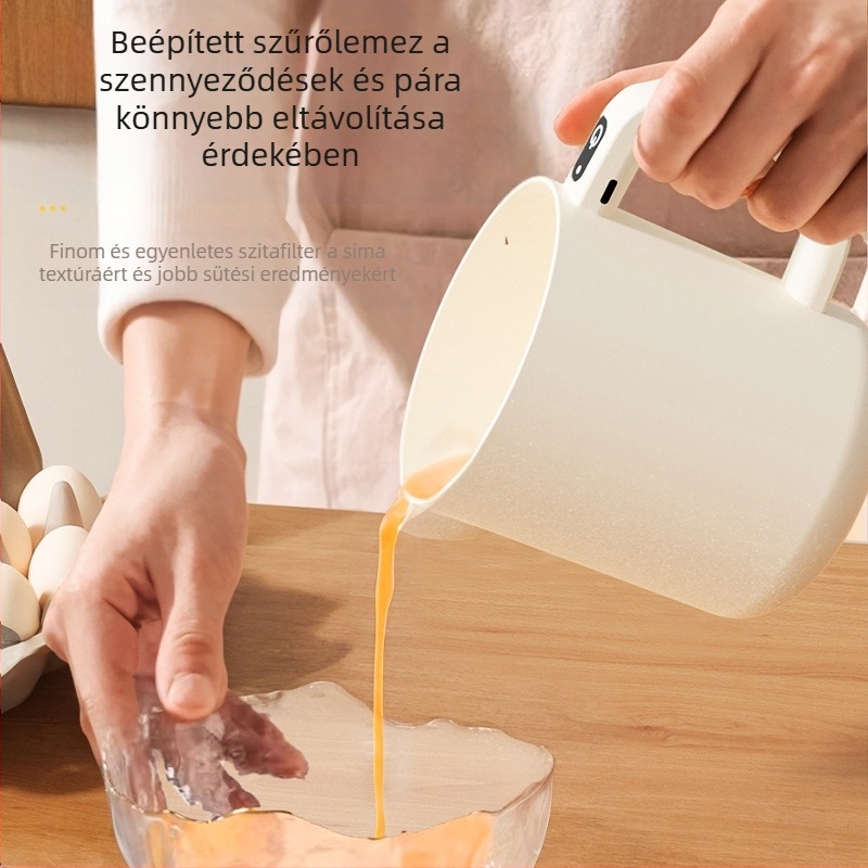 Kompakt kézi elektromos tojásverő és többfunkciós keverő rizs mosás és szűrés funkcióval, 3.7V, 0.8W, 0.8Hz