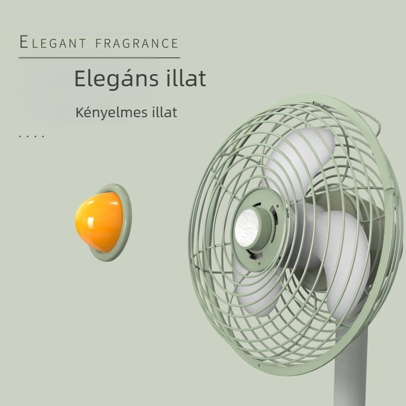 USB asztali ventilátor brushless motorral, retro dizájn, beépített akkumulátor 2000–4000 mAh, akár 12 óra üzemidő, zaj 36 dB-ig