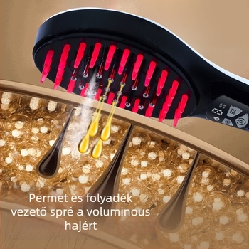 ABS anyagból készült elektromos fejbőrmasszázs fésű a haj növekedéséért, esszenciális olaj útmutatással és gyógyszeres alkalmazással