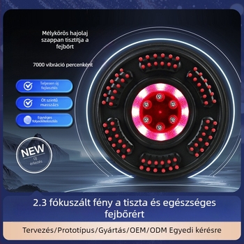 HT-s18 Elektromos masszázs fésű a fejbőrre — lazító masszázs és gyógyszer felvitele a fejbőrre, általános használat, 5 fokozat, 2023 áprilisban bevezetve