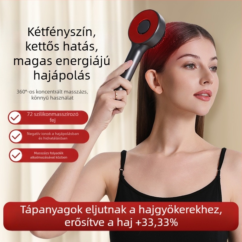 HT-s18 Elektromos masszázs fésű a fejbőrre — lazító masszázs és gyógyszer felvitele a fejbőrre, általános használat, 5 fokozat, 2023 áprilisban bevezetve