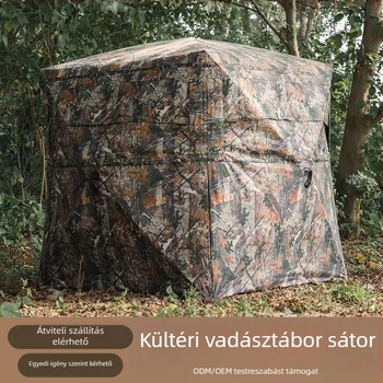 270° panorámás madárfigyelő sátor, kamuflázs, négy évszakos, vízálló 2000–3000 mm, üvegszálas rudak, egyrétegű
