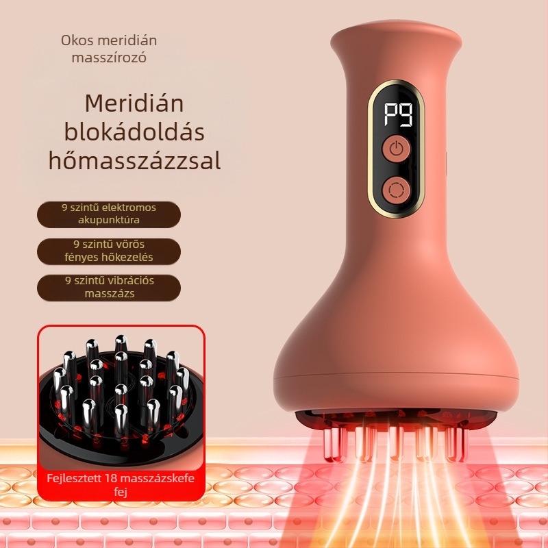 Elektromos masszírozó kaparó- és kuppoló készülék egész testre, meridián kefével, hőterápia, vezeték nélküli töltés, testre szabható — YIPTAU Industry Head