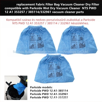 Parkside NTS PWD 12 A1 353257 textil porzsák száraz és nedves porszívóhoz – Modell 9642.03, 220V, 100W, otthoni használat 51–100 m²