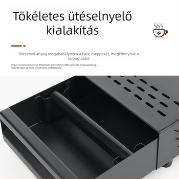 Fiókos Knock Box kávézacc számára — rozsdamentes és szénacélból, modern minimalista stílusú bár/kávézó kiegészítő