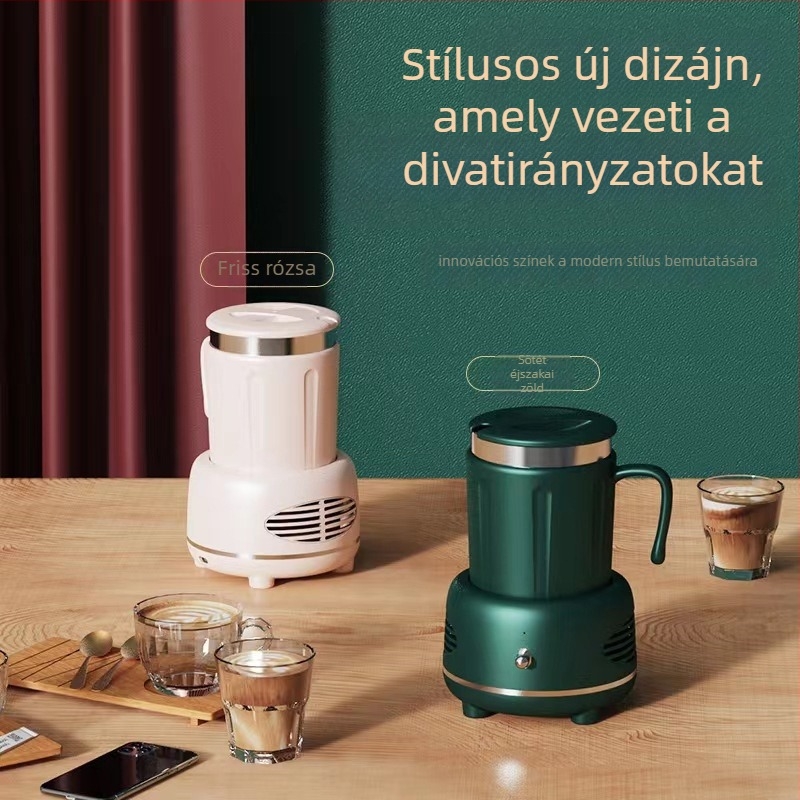 USB-üzemű melegítő- és hideg pohár beépített fűtőlemezzel, rozsdamentes acél test, szigetelt, kapacitás 1 L alatt