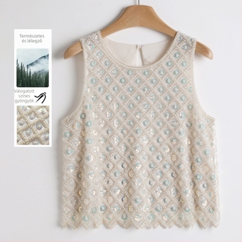 Hálós anyagú felső, Poliészter 50–70% összetétel, Kerek nyak, Nyár 2025