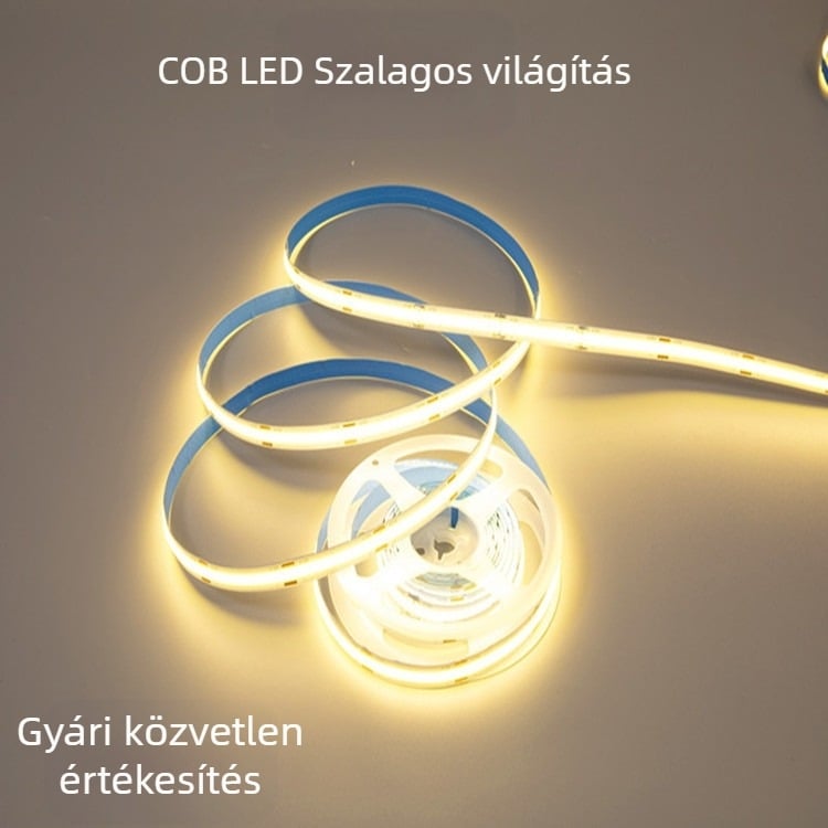 Monokróm COB LED-szalag, 320 LED (5630), 12V, 12W/m
