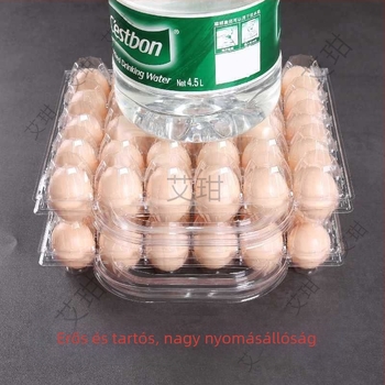 Kézben tartható egyszer használatos műanyag tojásdoboz átlátszó blisteres csomagolással