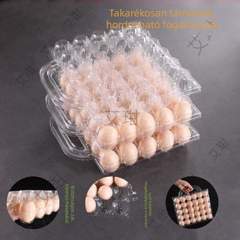 Kézben tartható egyszer használatos műanyag tojásdoboz átlátszó blisteres csomagolással