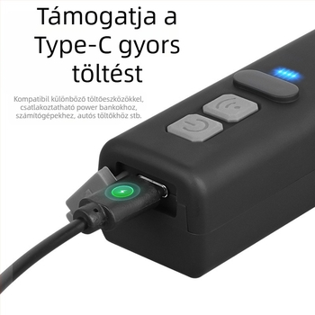 Kültéri szenzoros fejlámpa – 1500 mAh akkumulátor, 10 W, Bluetooth, 360° forgás, hatótáv 100–200 m