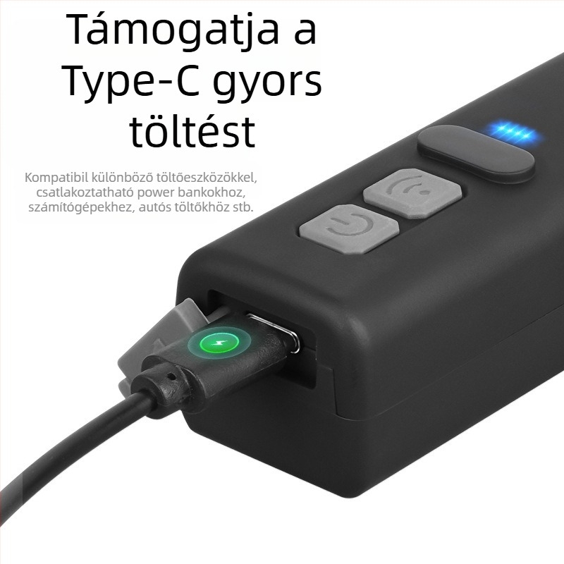 Kültéri szenzoros fejlámpa – 1500 mAh akkumulátor, 10 W, Bluetooth, 360° forgás, hatótáv 100–200 m