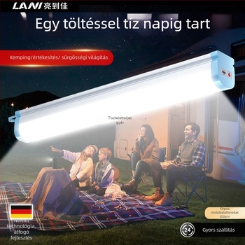 LED újratölthető sátorlámpa mágneses talppal, állítható fényerő, gombos kapcsoló