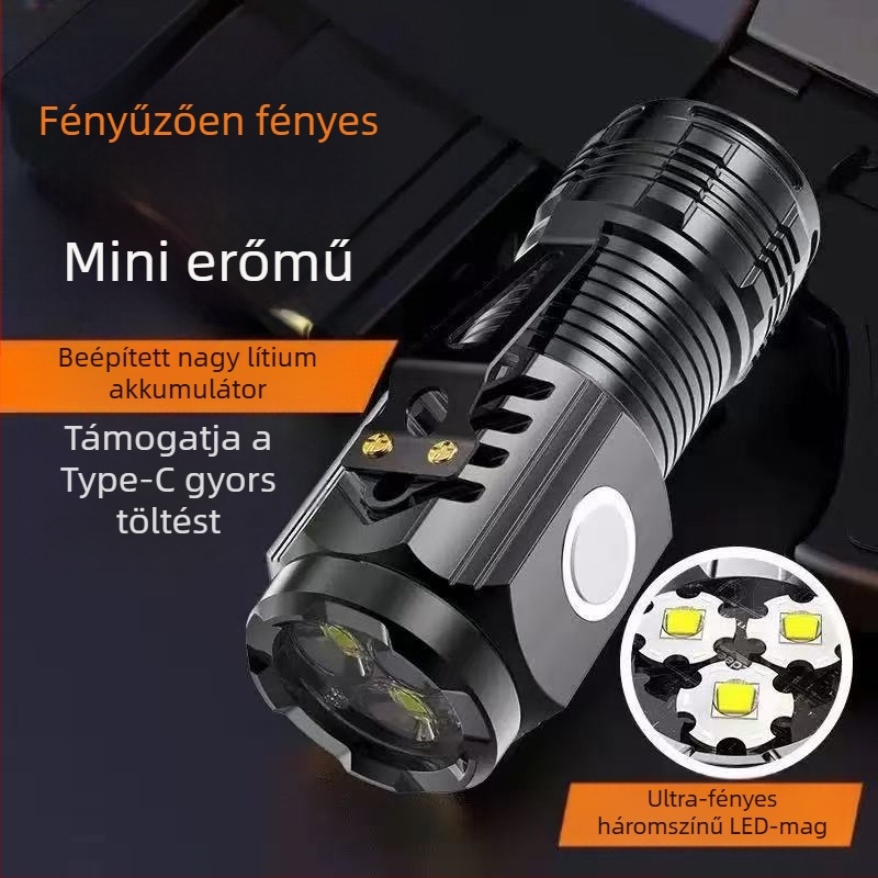 3 LED-es sapkához rögzíthető LED lámpa, hosszú hatótáv, 5W, kompakt és többfunkciós