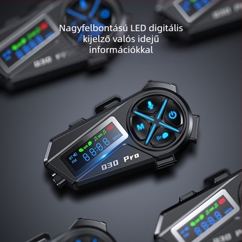 Motorkerékpár sisak Bluetooth headset beépített mikrofonnal, 22 órás üzemidő, 10 m hatótávolság, Bluetooth 5.4, sztereó hang, fél- és teljes sisakhoz