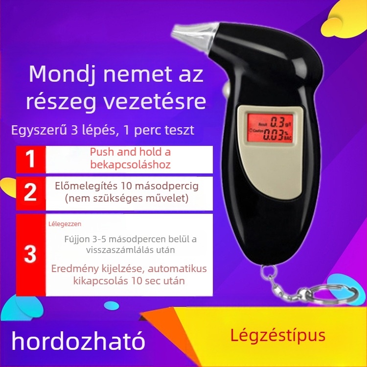 Zhan Ze Hordozható Autó Alkol Teszter | ABS anyag, autóba szerelhető, testreszabható feldolgozás, licencelhető privát címke
