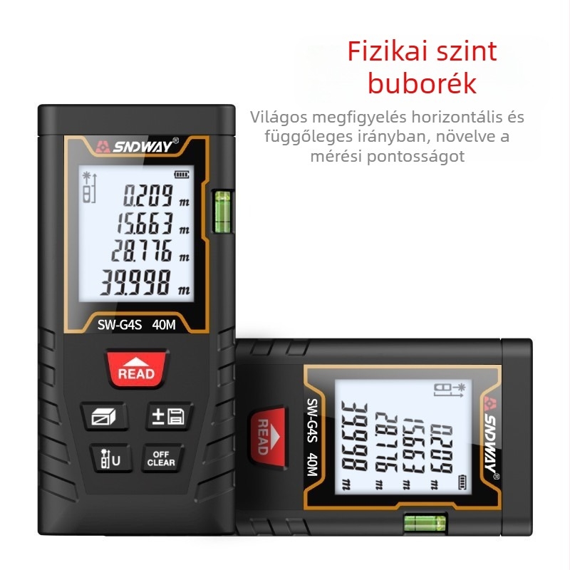 SW-MT4 lézeres távolságmérő, kézi készülék, infravörös mérés, elektronikus vonalzó
