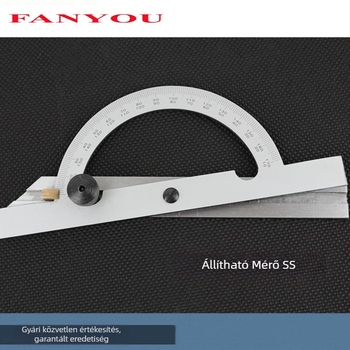 Ipari minőségű állítható szögmérő, 0–170° tartomány, szénacél